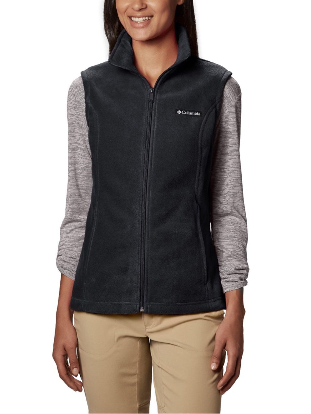 NWT Columbia Women's Black Fleece Full-Zip Vest